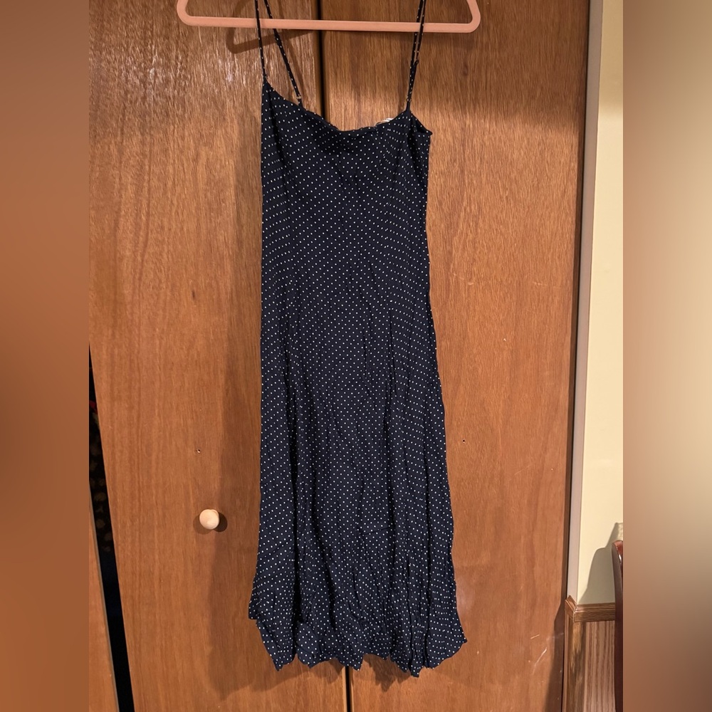 Reformation navy polka dot dress sz 2